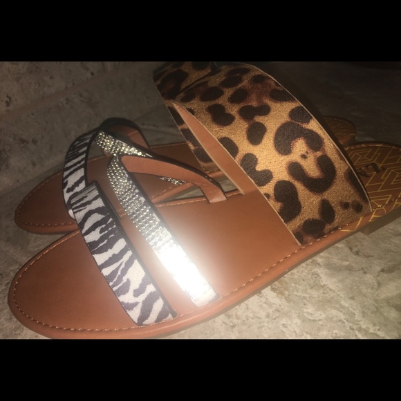 Cheetah/Zebra Exotic Sandals - Picture 2 of 7